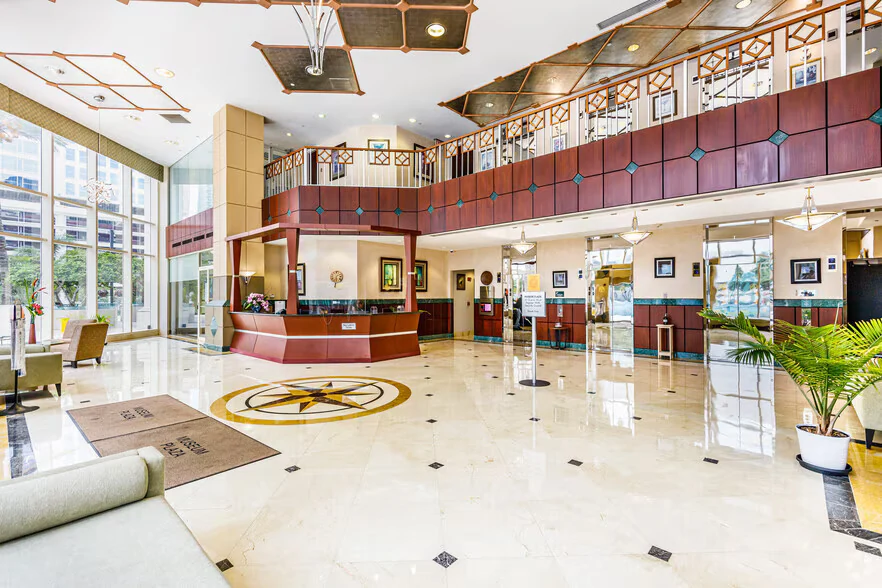 Museum Plaza lobby and reception desk